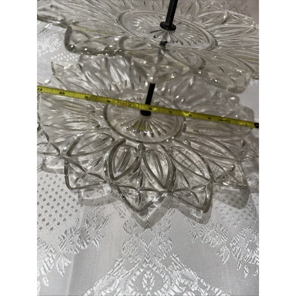 vintage 2 tier candy dish  glass/ Dessert Tray